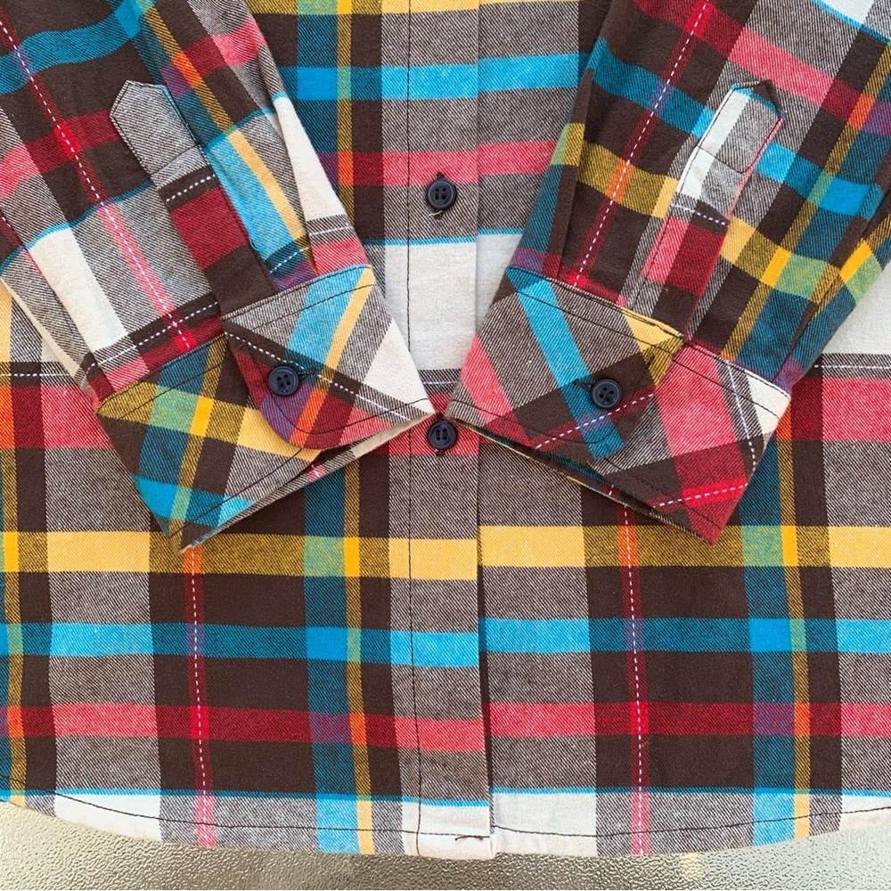 Matchstick Argus Multicolor Plaid Flannel Long-Sleeve Button-Up Shirt Women’s XL - Picture 6 of 8